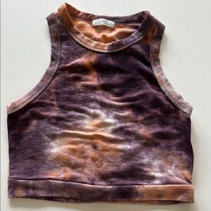 Tie-Dye Crop Top in Purple and Orange